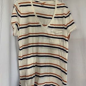 Madewell striped, Cotton, V-neck